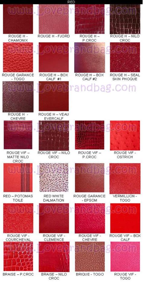 Hermes red color chart